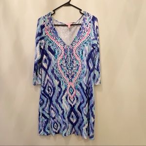 Lily Pulitzer 3/4 length swing dress EUC Small